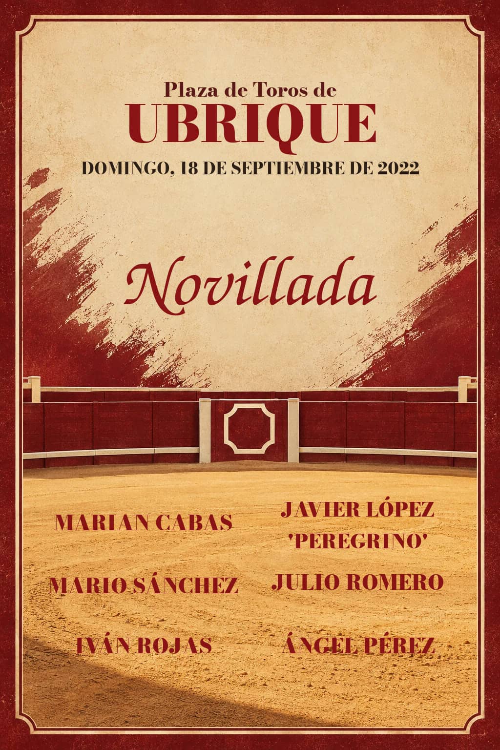 Novillada desde Ubrique (Cádiz). Ubrique. 2022-09-18. Marian Cabas, Javier López 'Peregrino', Mario Sánchez, Julio Romero, Iván Rojas, Ángel Pérez