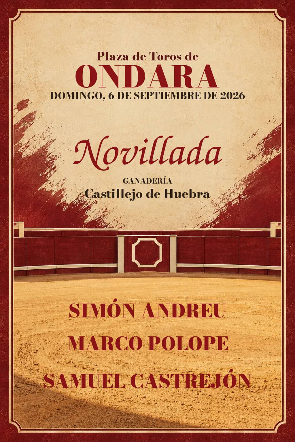 Circuito Valenciano de Novilladas desde Ondara. Ondara. 2026-09-06. Simón Andreu, Marco Polope y Samuel Castrejón. Castillejo de Huebra