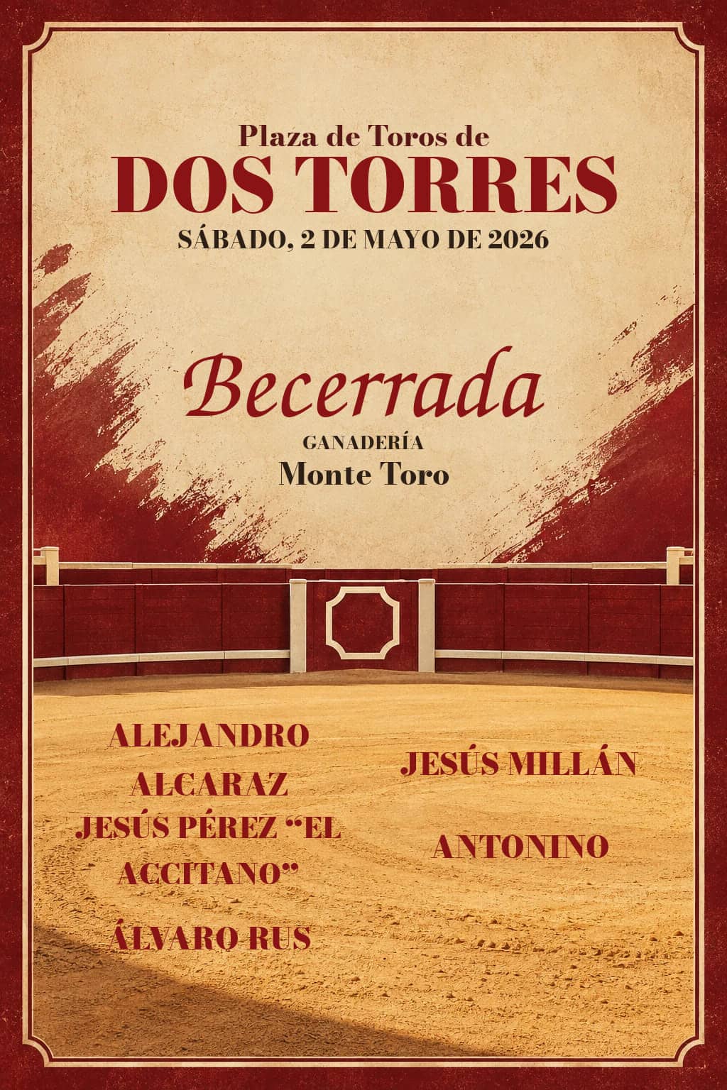 XXVIII Circuito de Becerradas desde Dos Torres. Dos Torres. 2026-05-02. Alejandro Alcaraz, Jesús Millán, Jesús Pérez “El Accitano”, Antonino, Álvaro Rus. Monte Toro