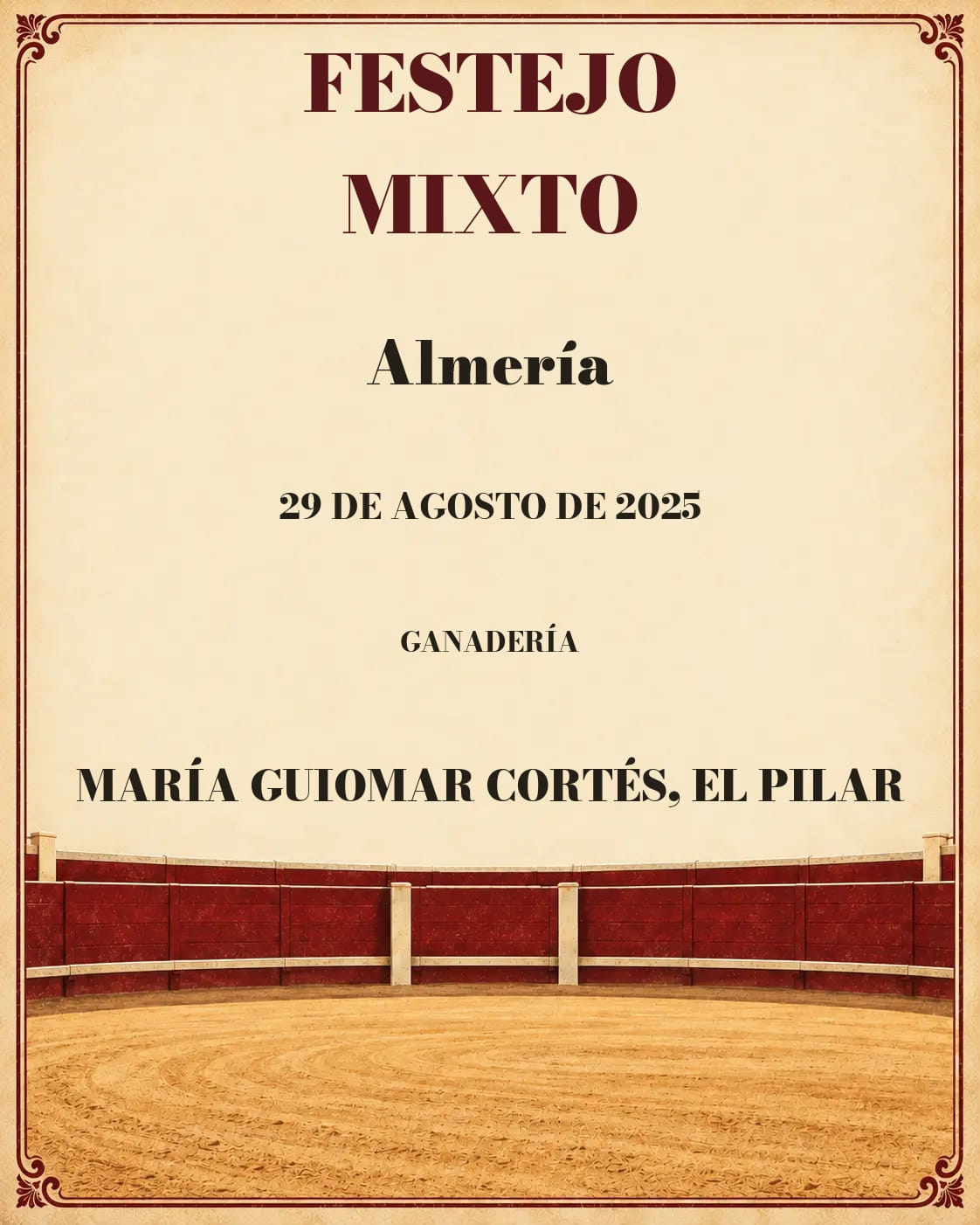 Feria Taurina Virgen del Mar 2025 (Almería). Almería. 2025-08-29. María Guiomar Cortés, El Pilar