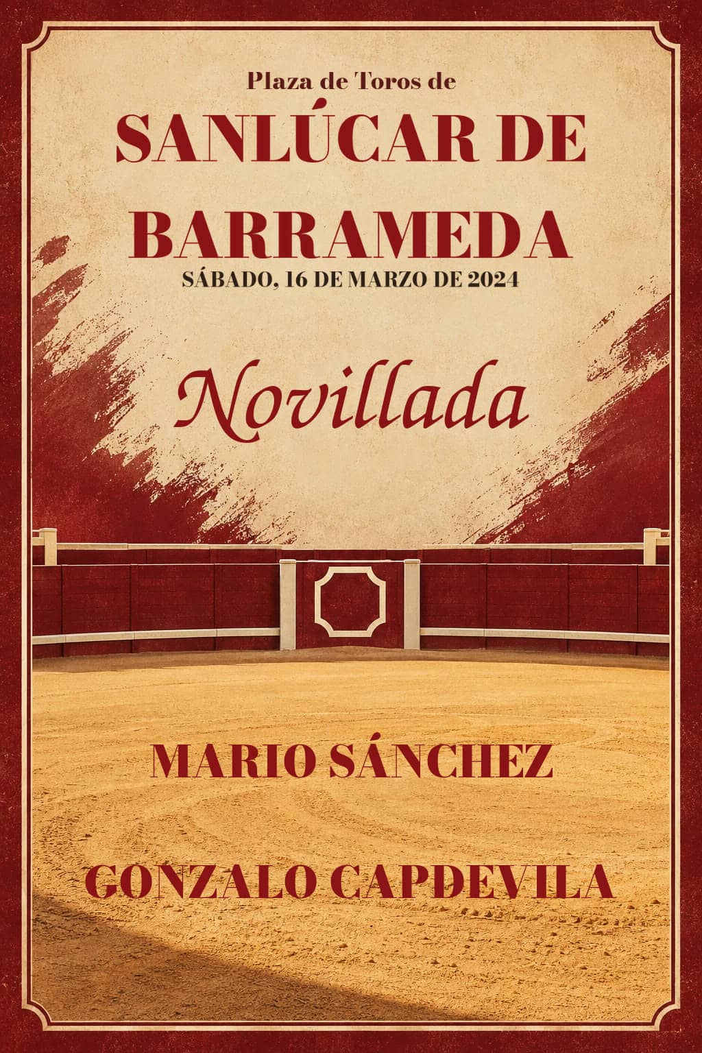 Novillada con picadores | Sanlúcar de Barrameda, Cádiz. Sanlúcar de Barrameda. 2024-03-16. Mario Sánchez, Gonzalo Capdevila