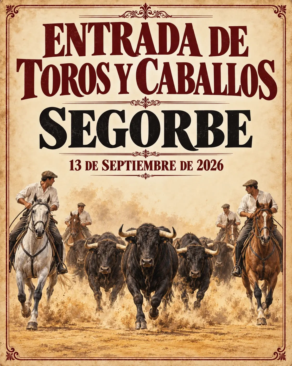 Entrada de Toros y Caballos de Segorbe, 13 de septiembre de 2026.