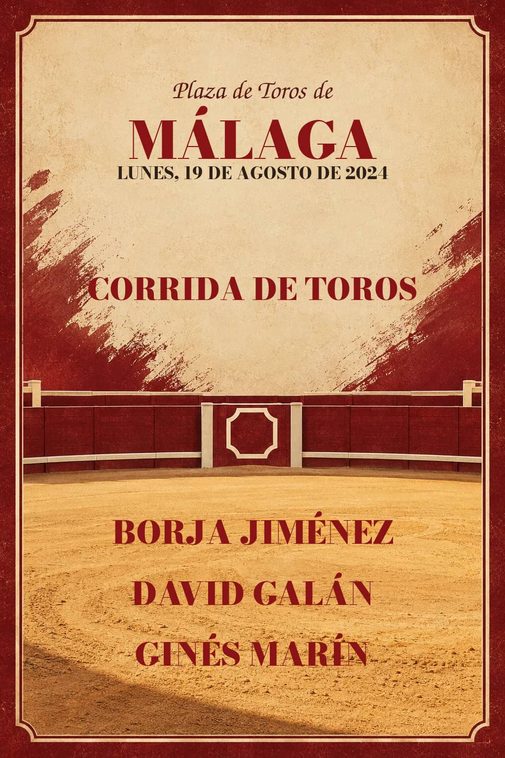 Toros | Málaga. Málaga. 2024-08-19. Borja Jiménez, David Galán, Ginés Marín