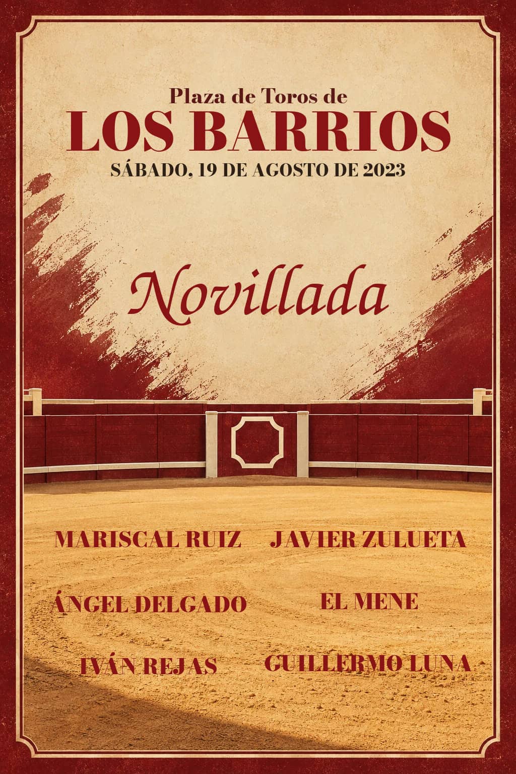 Semifinal XXIX Ciclo de Novilladas | Escuelas Taurinas Los Barrios, Cádiz. Los Barrios. 2023-08-19. Mariscal Ruiz, Javier Zulueta, Ángel Delgado, El Mene, Iván Rejas, Guillermo Luna