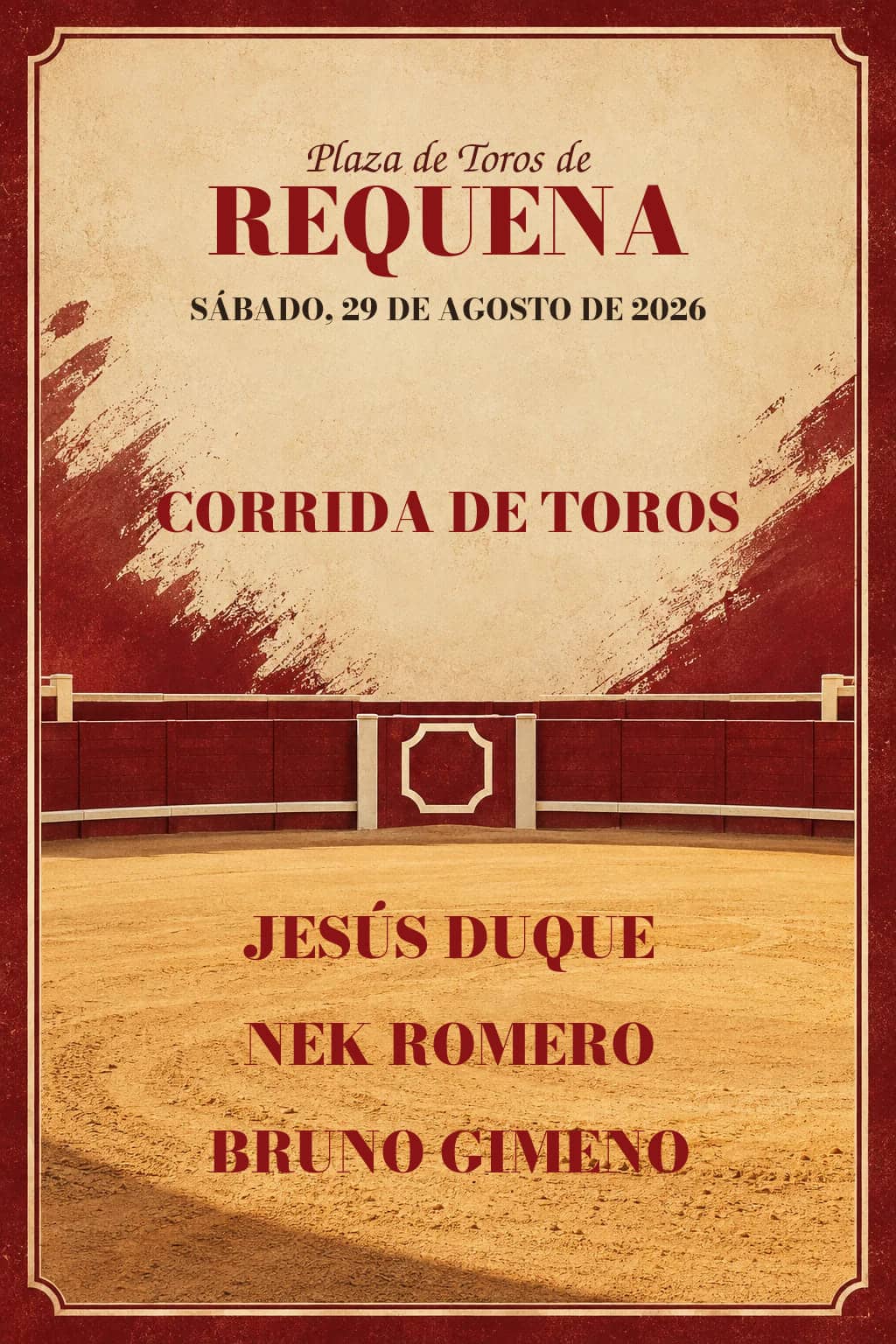 Feria de la Vendimia de Requena. Requena. 2026-08-29. Jesús Duque, Nek Romero y Bruno Gimeno