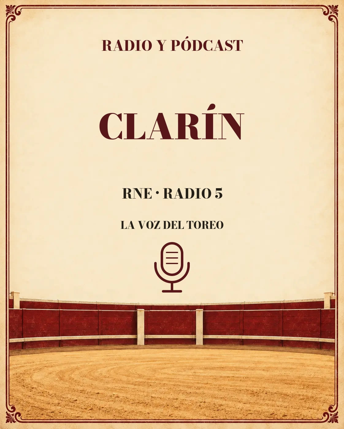Clarín · RNE · Radio 5 · Pódcast. Cartela del programa.